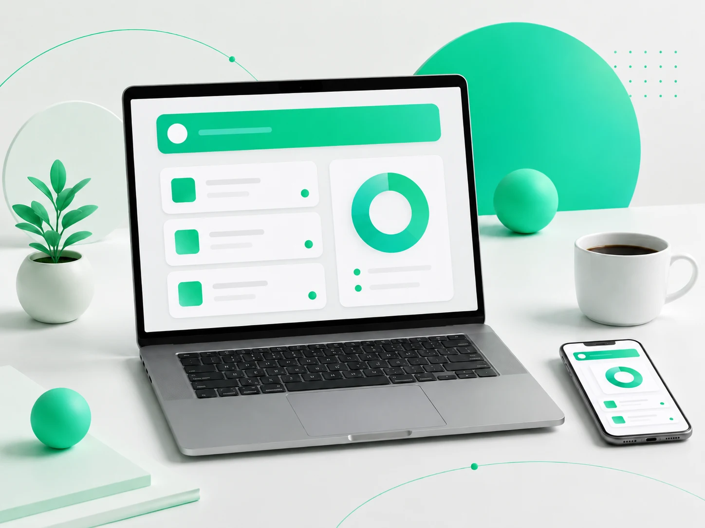 Интерфейс цифрового продукта VERIQ на ноутбуке и смартфоне